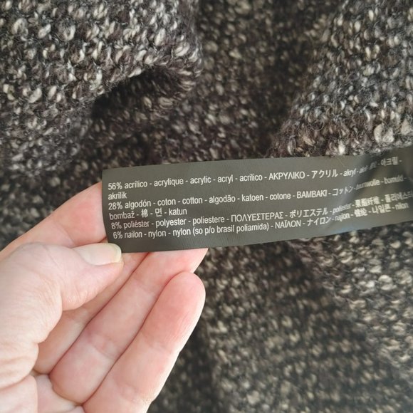 NWT Zara Open Front Chunky Cotton Blend Oversized Cardigan Coat. M - Picture 6 of 7